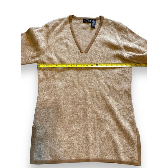 Liz Claiborne Merino Wool Blend V-neck Knit Sweater Women's Brown L - Picture 10 of 10